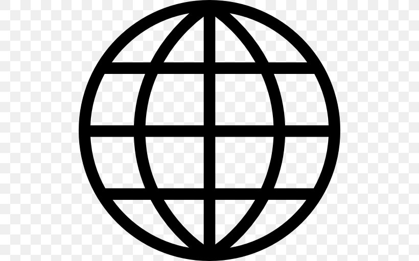 Globe World Map, PNG, 512x512px, Globe, Area, Black And White, Flat Design, Grid Download Free