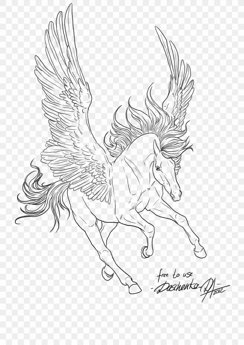 Line Art Drawing Pegasus Black And White, PNG, 3508x4961px, Line Art, Art, Artwork, Black And White, Color Download Free