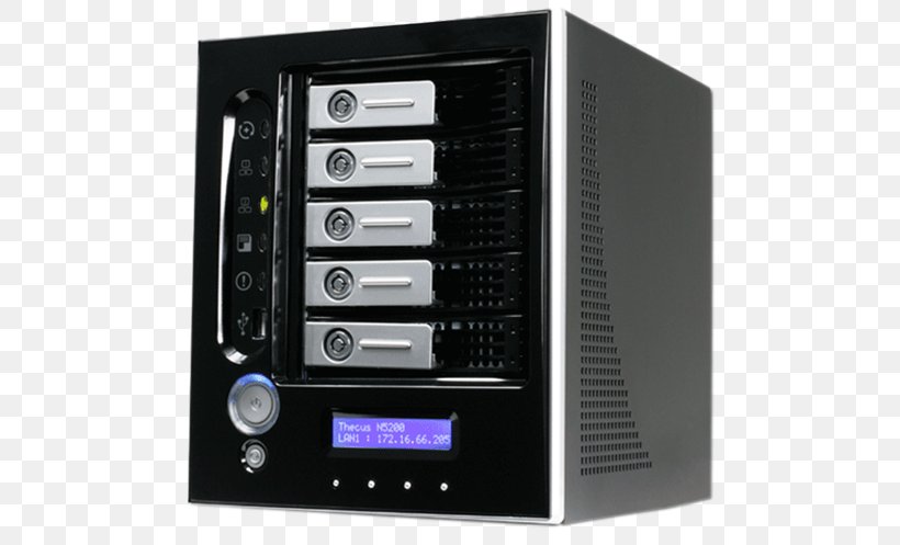 Network Storage Systems Computer Servers Data Storage Hard Drives Thecus, PNG, 600x497px, Network Storage Systems, Backup, Computer Case, Computer Component, Computer Data Storage Download Free