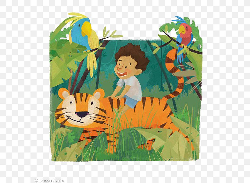 Tiger Child Illustrator Cartoon Illustration, PNG, 600x600px, Tiger,  Animal, Art, Behance, Book Illustration Download Free