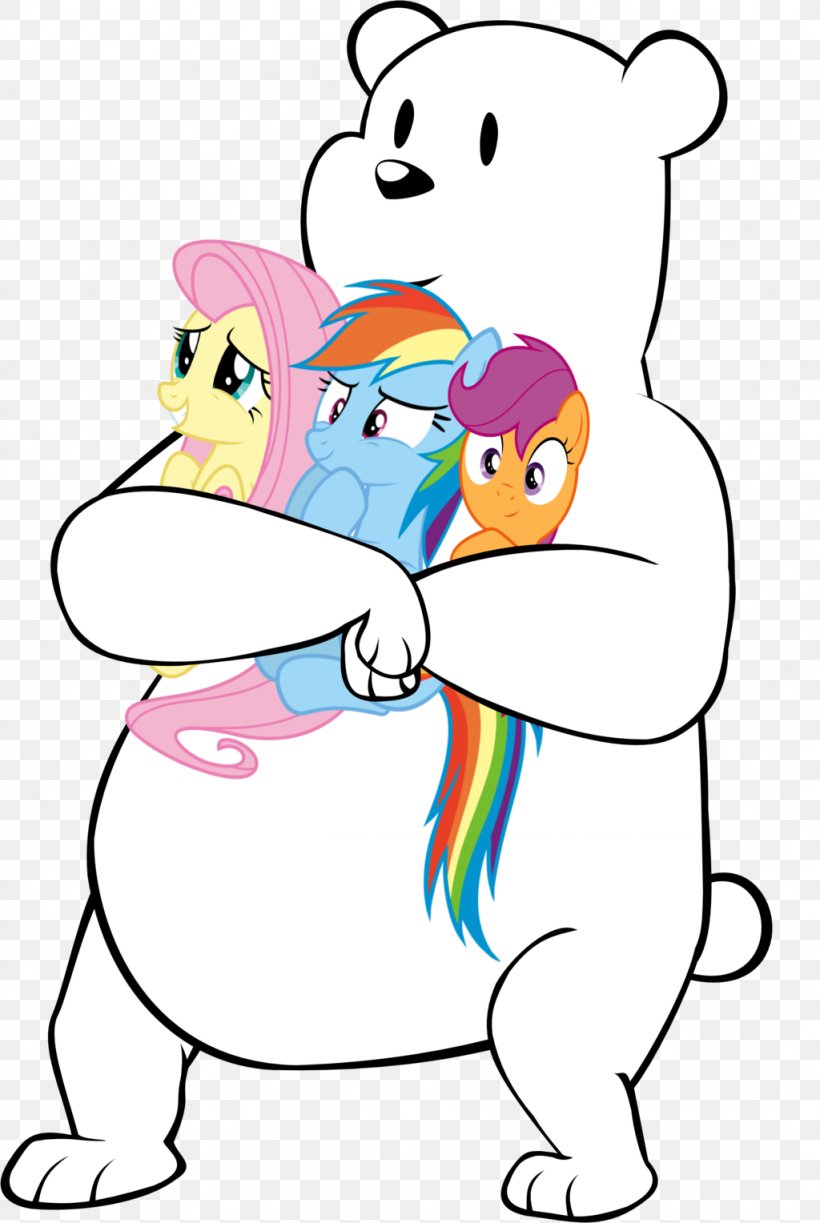 Polar Bear Pony Fluttershy Rainbow Dash, PNG, 1024x1528px, Watercolor, Cartoon, Flower, Frame, Heart Download Free
