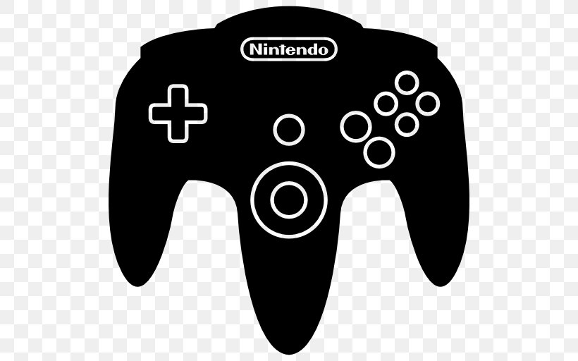Nintendo 64 Controller GameCube Super Nintendo Entertainment System, PNG, 512x512px, Nintendo 64, All Xbox Accessory, Black, Black And White, Game Download Free