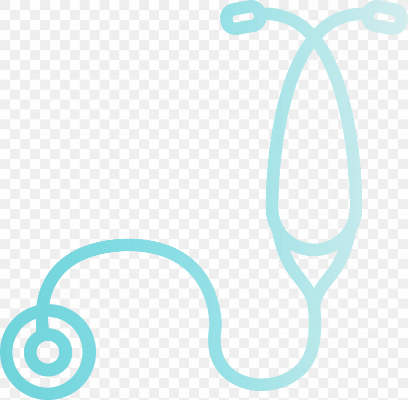Stethoscope, PNG, 3000x2945px, Stethoscope, Aqua, Line, Teal, Turquoise Download Free