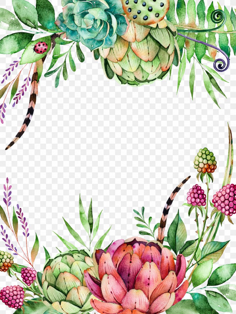 Succulent Plant Flower Watercolor Painting Cactaceae Branch, PNG, 1024x1365px, Succulent Plant, Branch, Bromeliaceae, Cactaceae, Floral Design Download Free