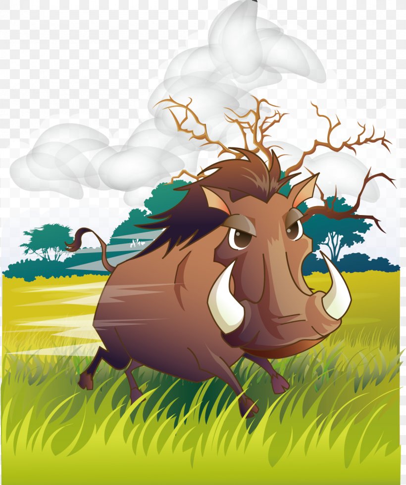 Wild Boar Common Warthog Rhinoceros Tiger, PNG, 1181x1414px, Wild Boar, Art, Boar Hunting, Carnivoran, Cartoon Download Free