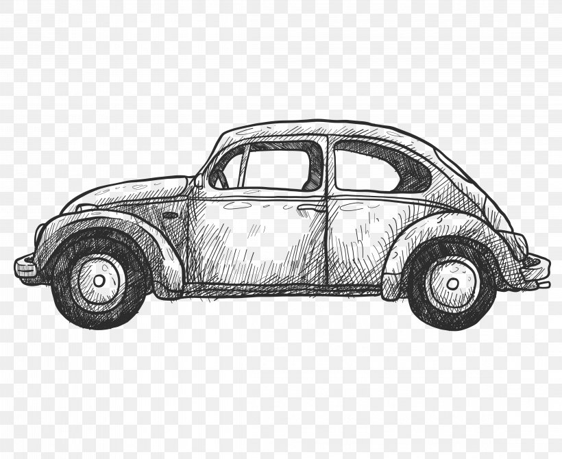 Retro Beetle Car Wireframe Picture, PNG, 4583x3750px, Car, Antique, Antique Car, Automotive Design, Automotive Exterior Download Free