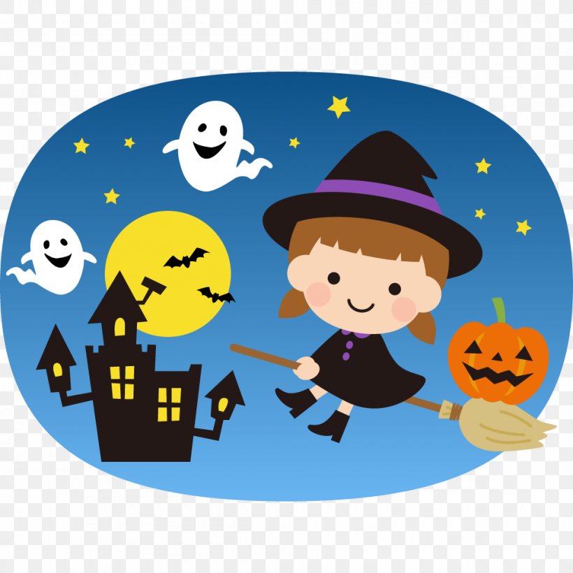 Illustration Halloween Clip Art Witch 仮装, PNG, 1000x1000px, 31 October, Halloween, Area, Art, Broom Download Free