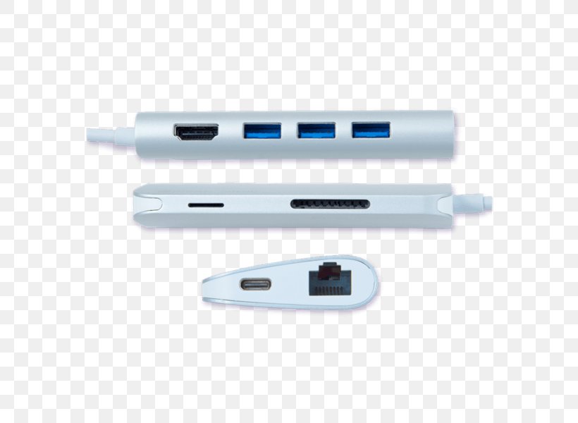 Laptop MacBook Pro USB-C Ethernet Hub, PNG, 600x600px, Laptop, Adapter, Computer, Computer Port, Docking Station Download Free