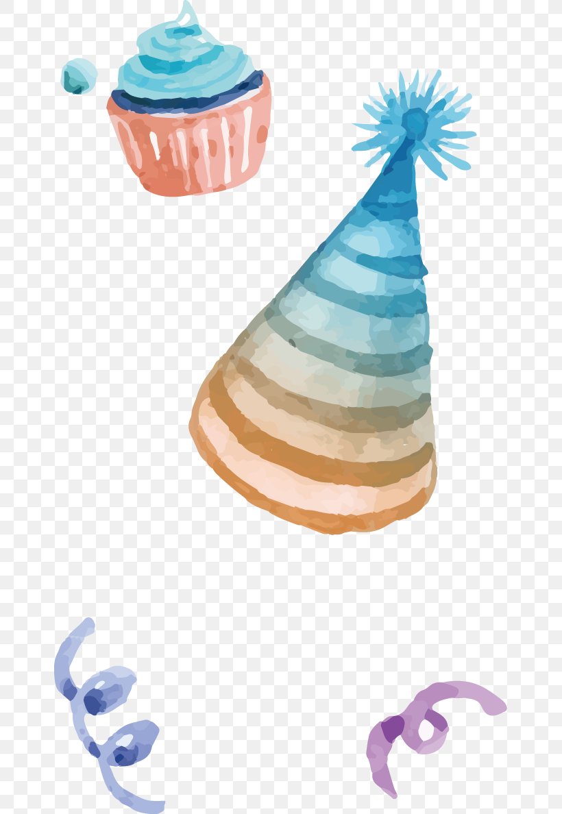 Party Hat Birthday Watercolor Painting, PNG, 661x1188px, Party Hat, Birthday, Cap, Designer, Happy Birthday To You Download Free