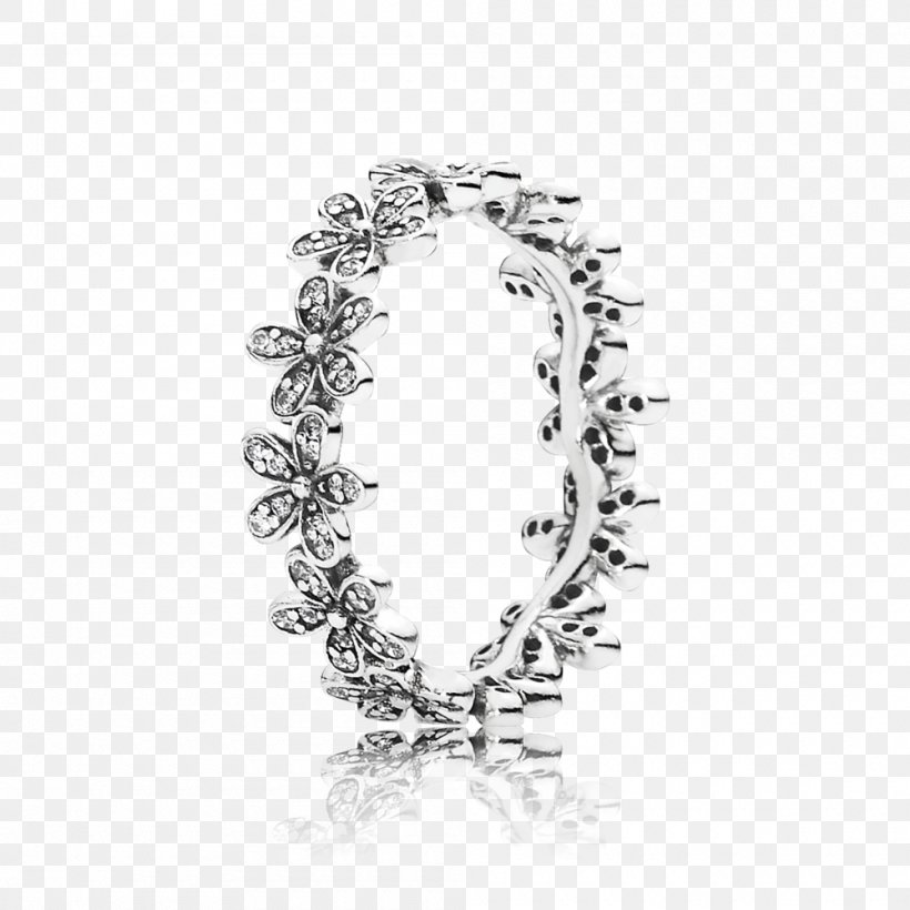 Earring Pandora Cubic Zirconia Jewellery, PNG, 1000x1000px, Earring, Black And White, Body Jewelry, Bracelet, Charm Bracelet Download Free