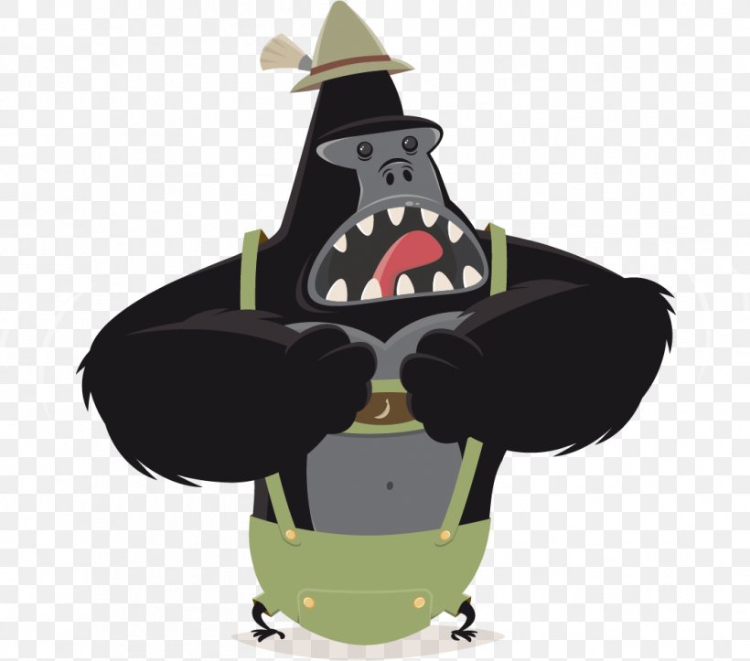 Gorilla Ape Chimpanzee Cartoon, PNG, 1057x932px, Gorilla, Ape, Cartoon, Chimpanzee, Drawing Download Free