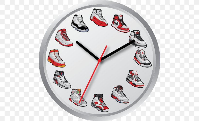 Air Jordan Sports Shoes Clock Sneaker Collecting, PNG, 500x500px, Air Jordan, Adidas, Adidas Yeezy, Clock, Furniture Download Free