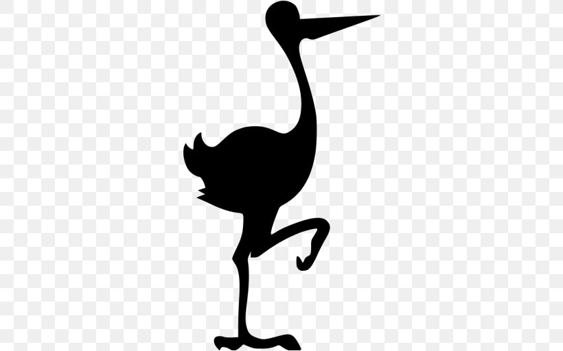 White Stork Bird Black Stork Clip Art, PNG, 512x512px, White Stork, Artwork, Beak, Bird, Black And White Download Free