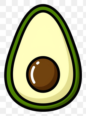 Avocado - Cartoon Illustration Of Avocado Slice PNG