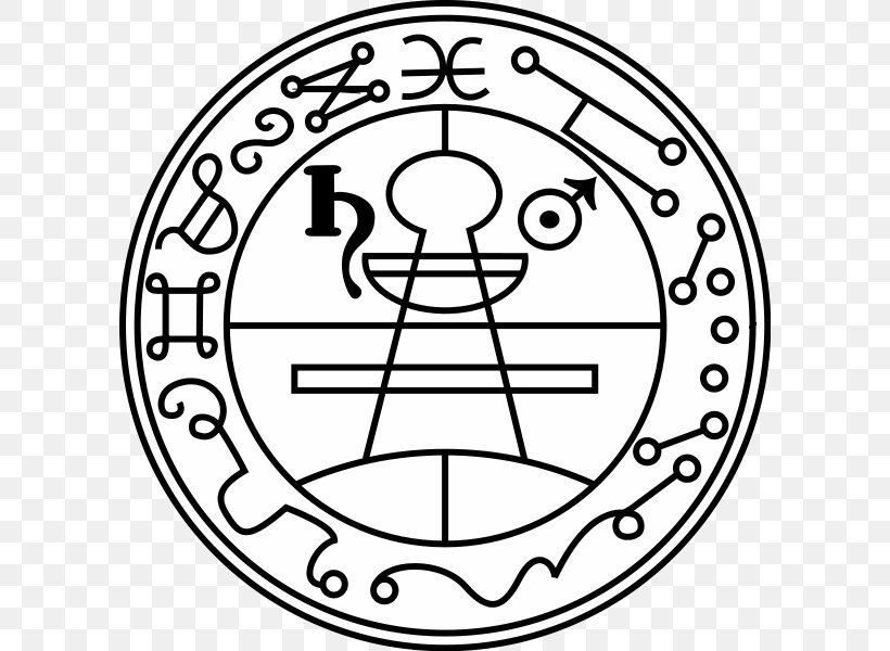 Lesser Key Of Solomon Seal Of Solomon Secret Pentacle Goetia, PNG, 600x600px, Lesser Key Of Solomon, Area, Black And White, Demonology, Goetia Download Free