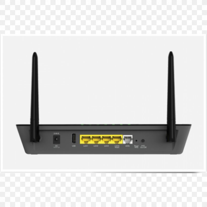 Router DSL Modem Wi-Fi Netgear, PNG, 1200x1200px, 4pt Wless Ac750 Gige Dsl Modem Rout, Router, Computer Network, Computer Port, Digital Subscriber Line Download Free