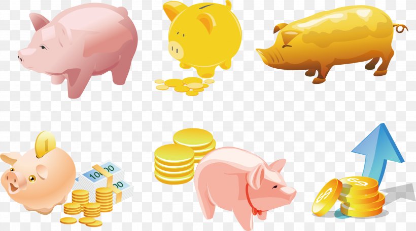 Domestic Pig Piggy Bank, PNG, 2598x1449px, Domestic Pig, Bank, Coin, Designer, Finance Download Free