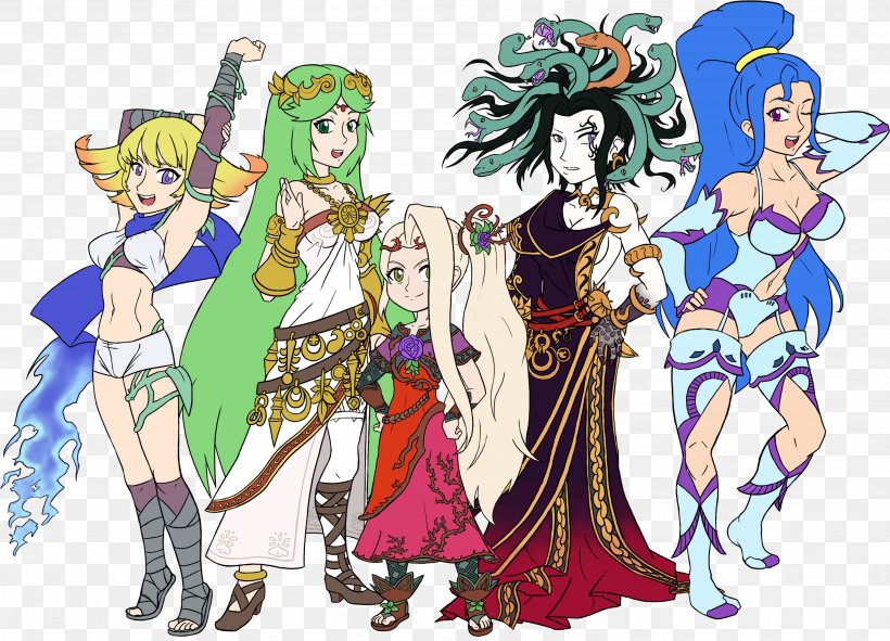 Kid Icarus: Uprising Palutena Medusa Pit, PNG, 3577x2579px, Watercolor, Cartoon, Flower, Frame, Heart Download Free