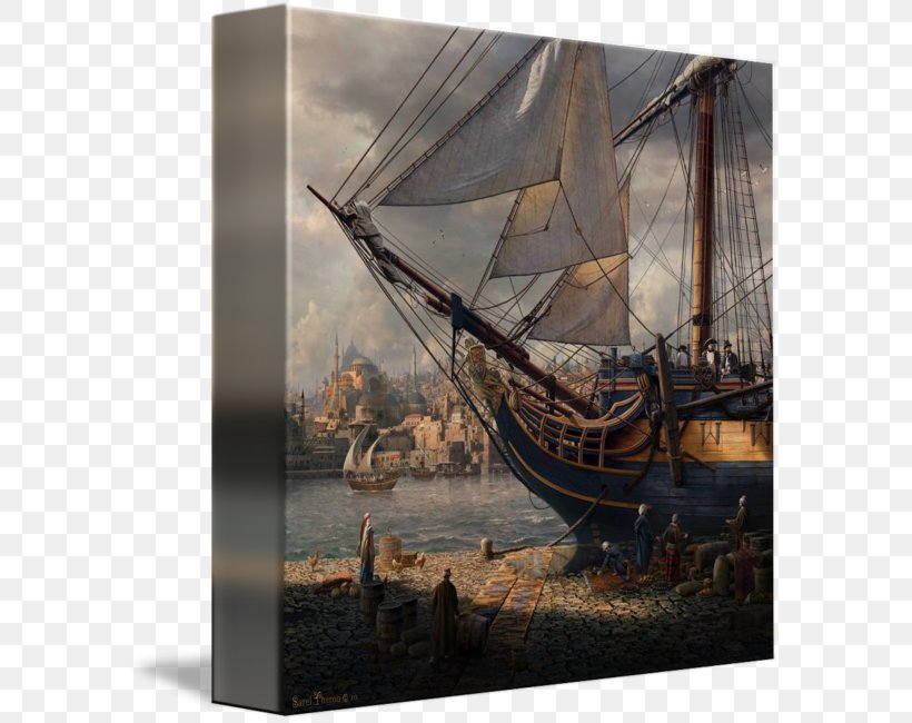 Brigantine Matte Painting Art Canvas, PNG, 587x650px, Brigantine, Art, Art Museum, Baltimore Clipper, Barque Download Free