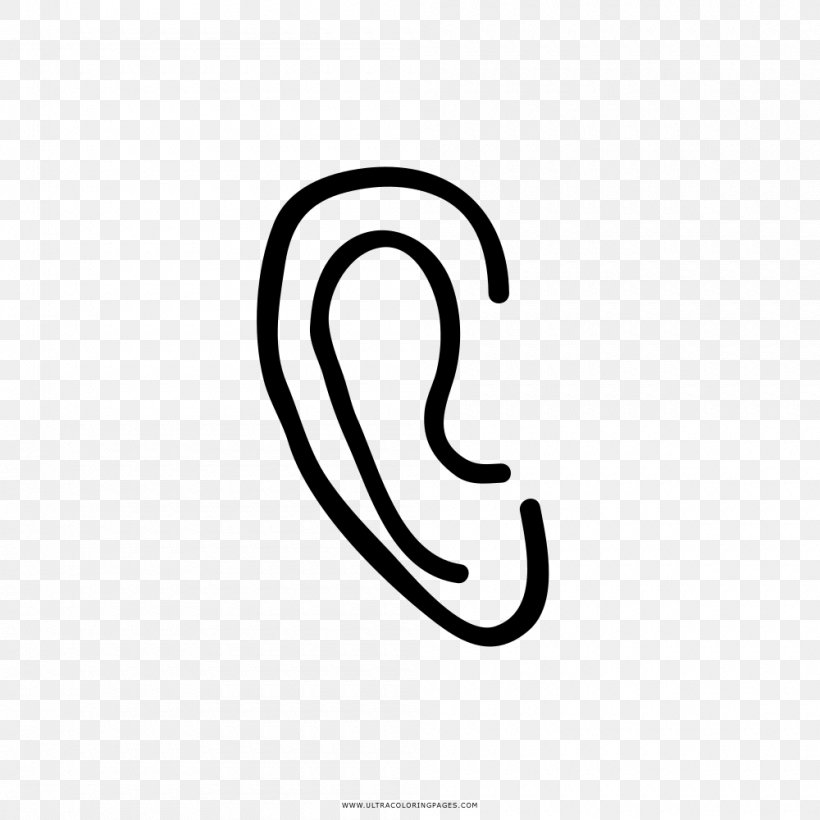 Drawing Ear Auricle Coloring Book, PNG, 1000x1000px, Drawing, Auricle, Black, Black And White, Body Download Free