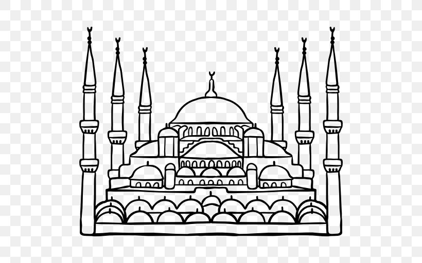 Sultan Ahmed Mosque Monument, PNG, 512x512px, Sultan Ahmed Mosque, Arch, Architecture, Area, Black And White Download Free