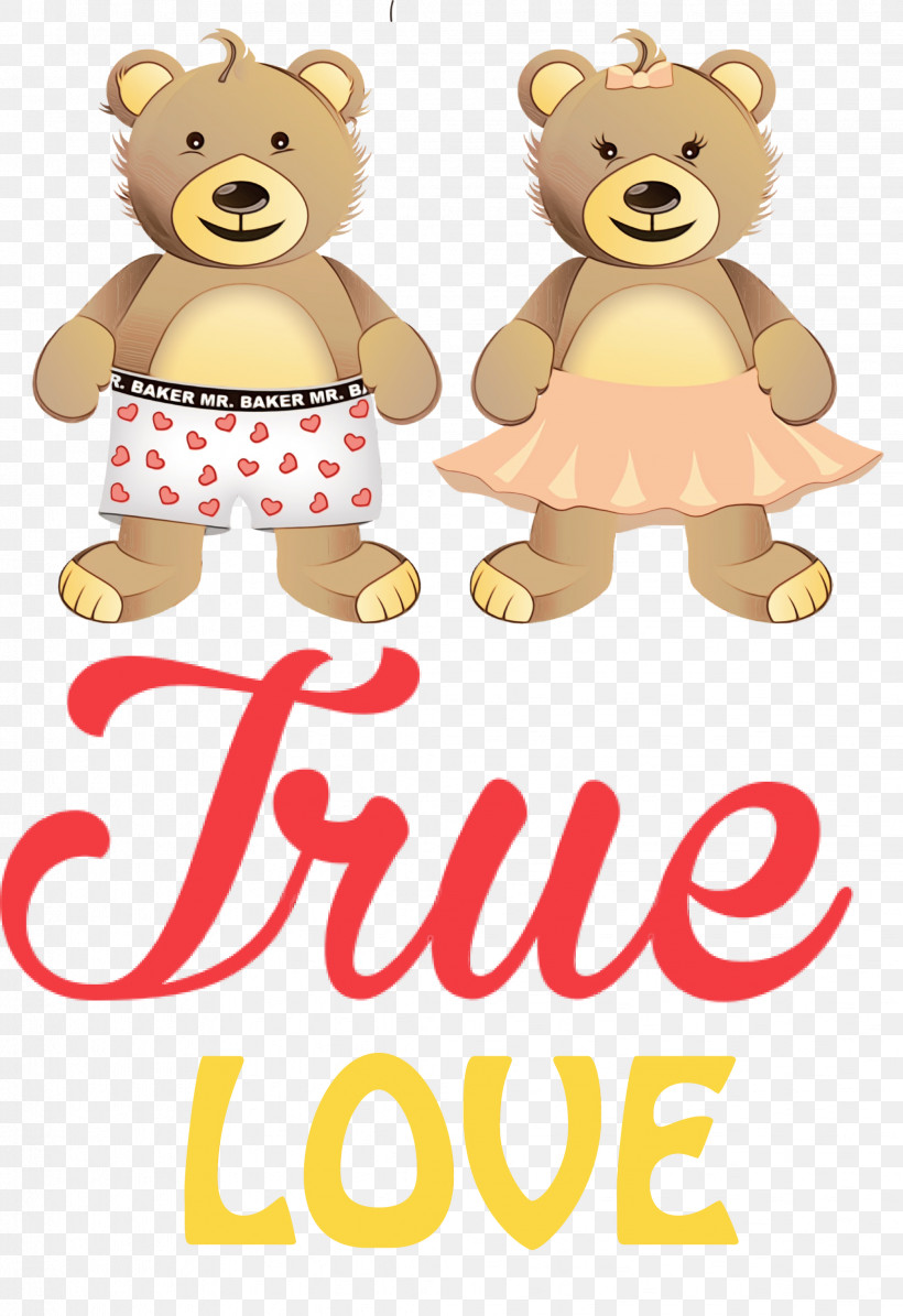 Teddy Bear, PNG, 2058x3000px, True Love, Bears, Biology, Cartoon, Happiness Download Free