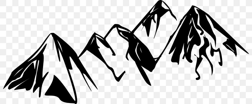 Black And White Mountain Clip Art, PNG, 800x339px, Black And White, Black, Brand, Drawing, Free Content Download Free