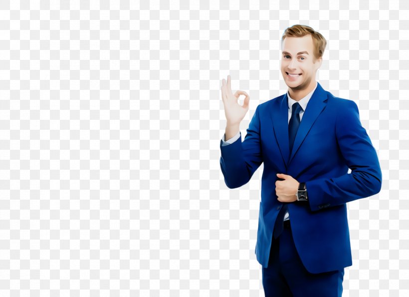 Gesture Standing Finger Electric Blue Businessperson, PNG, 2348x1704px, Watercolor, Business, Businessperson, Electric Blue, Finger Download Free