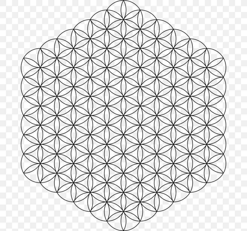 Overlapping Circles Grid Sacred Geometry Pattern, PNG, 682x768px, Overlapping Circles Grid, Area, Black And White, Drawing, Flower Download Free