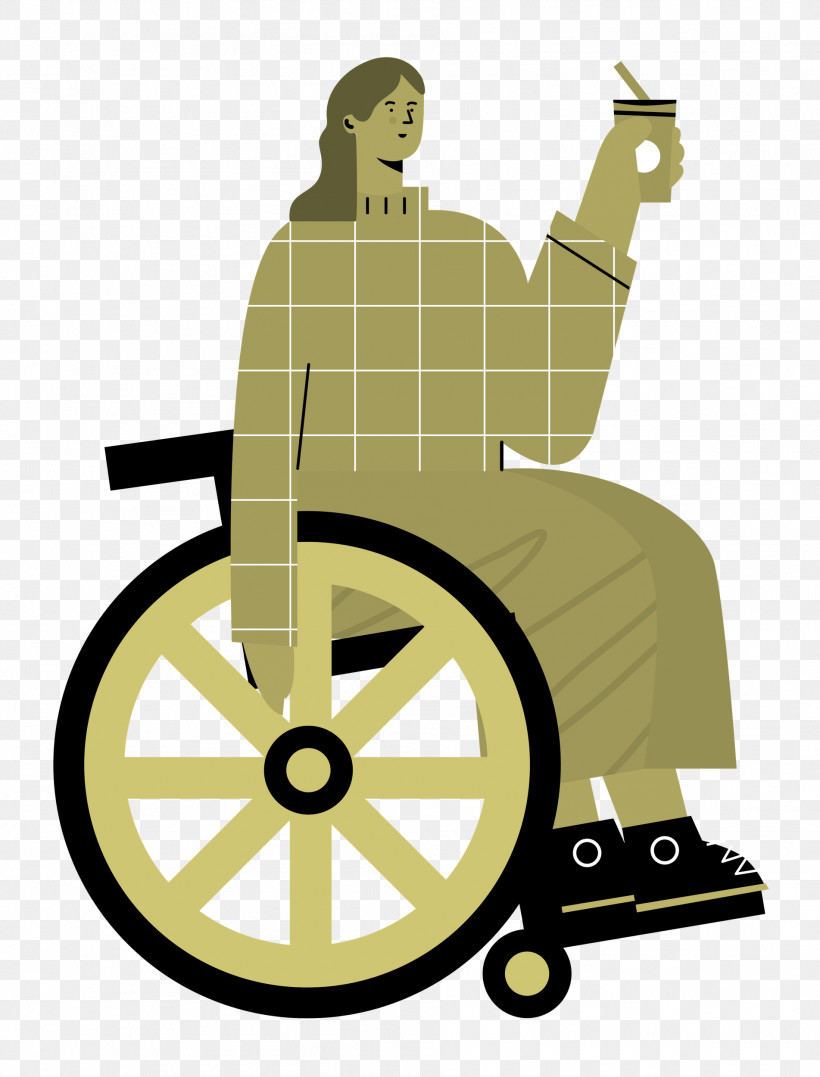Sitting On Wheelchair Woman Lady, PNG, 1903x2500px, Woman, Behavior, Cartoon, Human, Lady Download Free
