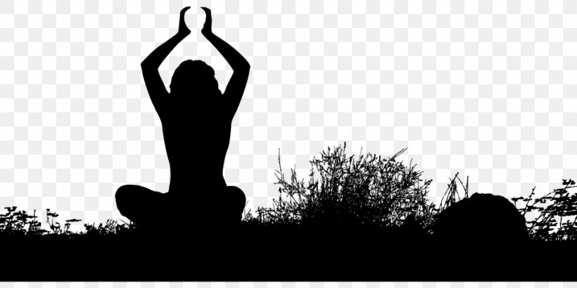 Yoga & Pilates Mats Physical Fitness Woman, PNG, 960x480px, Yoga, Bhakti Yoga, Black And White, Hand, Meditation Download Free