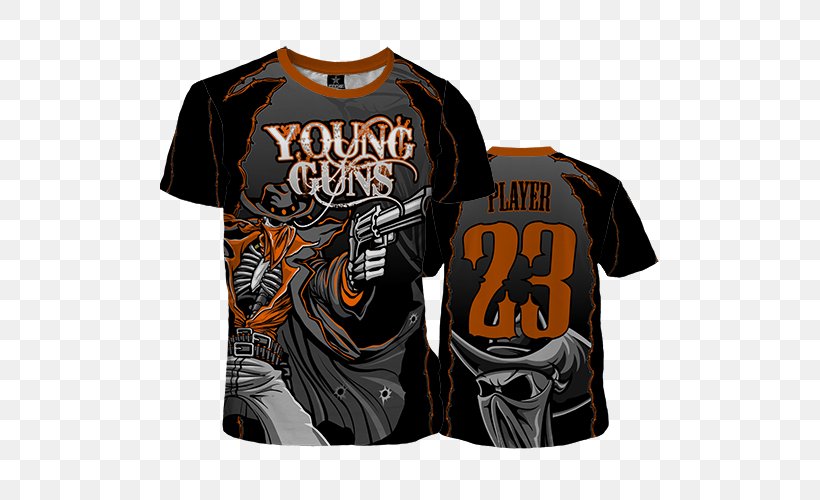 Young Guns T-shirt United States Outerwear, PNG, 500x500px, Young Guns, Active Shirt, Black, Brand, Clothing Download Free