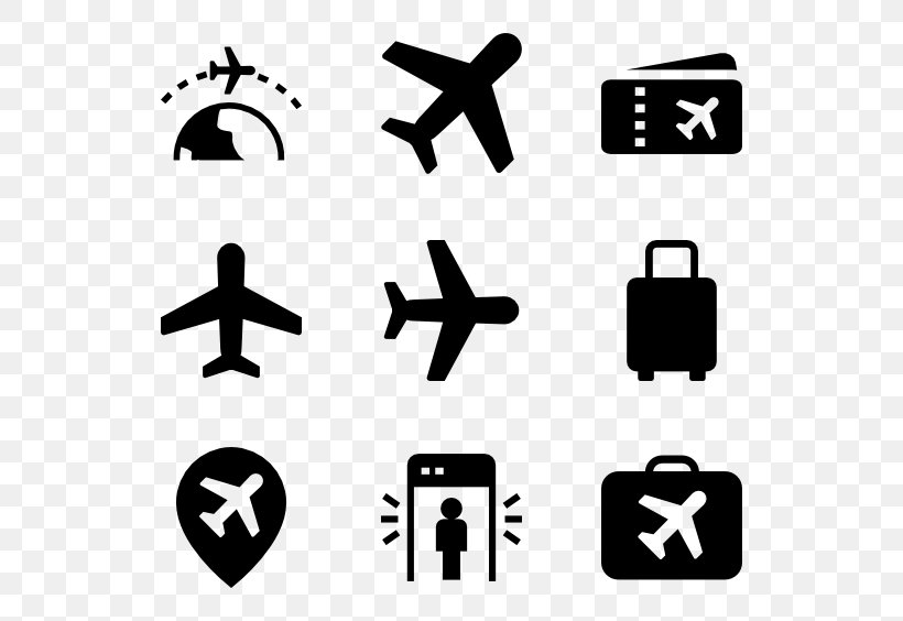 Airplane Symbol Clip Art, PNG, 600x564px, Airplane, Area, Black, Black And White, Brand Download Free
