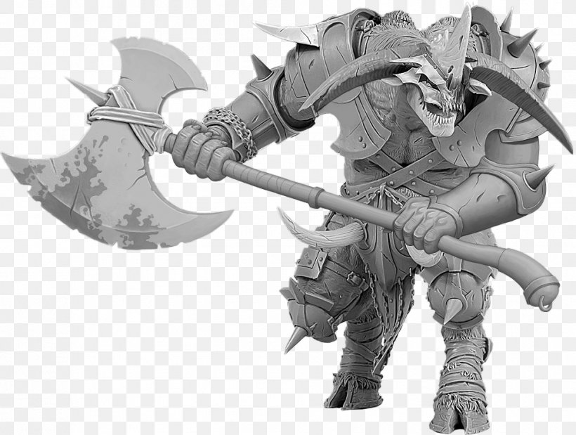 Axe Game Miniature Wargaming Demon Miniature Figure, PNG, 993x750px, Axe, Armour, Black And White, Cold Weapon, Daemon Download Free