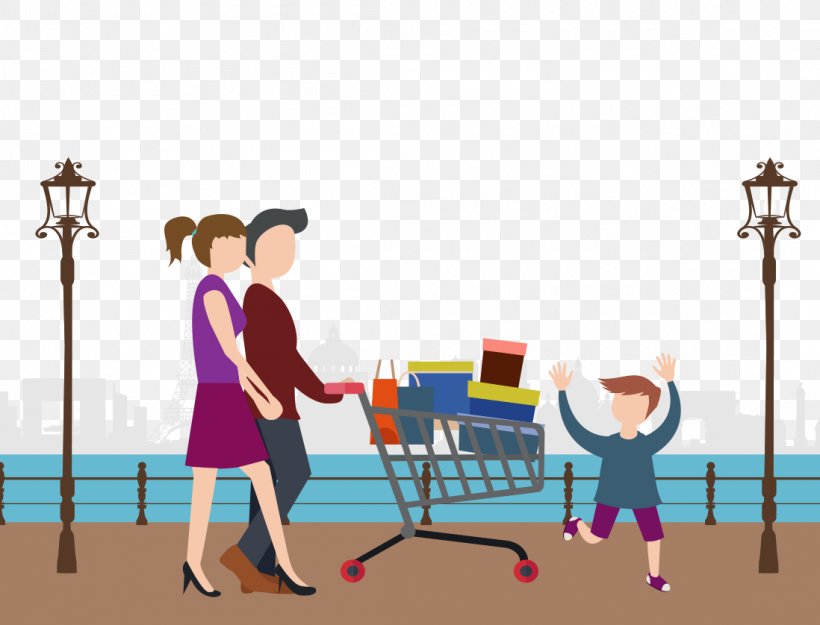 Shopping Adobe Illustrator Illustration, PNG, 1098x838px, Shopping, Art, Cartoon, Communication, Family Download Free