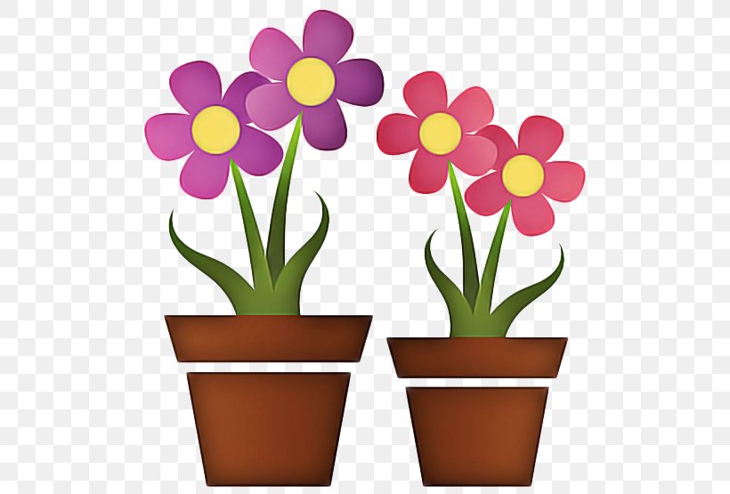 Pink Flower Cartoon, PNG, 555x555px, Flowerpot, Cut Flowers, Flower, Flower Garden, Houseplant Download Free