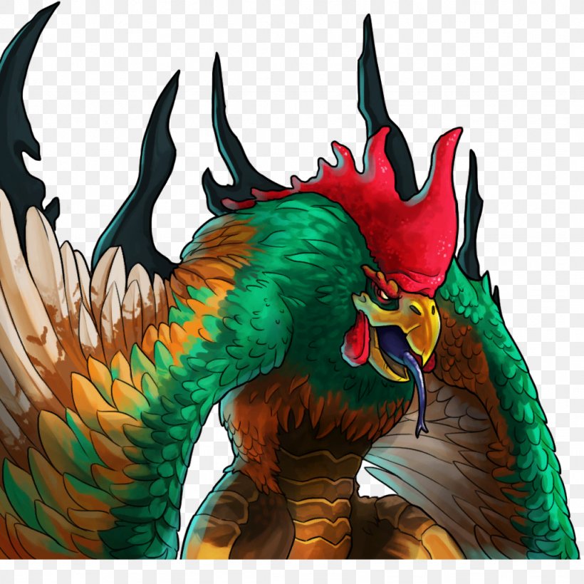 Cockatrice Rooster Monster Griffin Wikia, PNG, 1024x1024px, Cockatrice, Beak, Bird, Chicken, Dragon Download Free