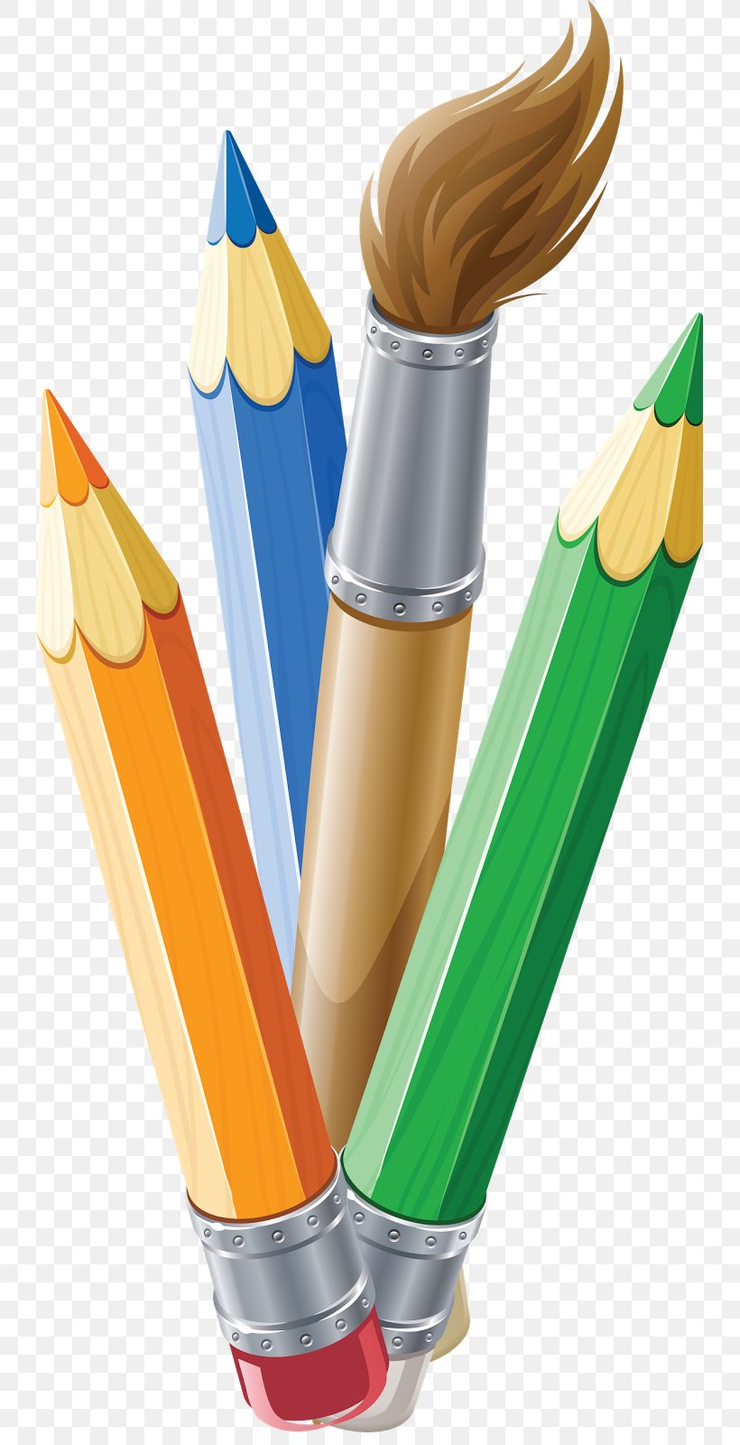 Paintbrush Pencil Clip Art, PNG, 739x1600px, Paintbrush, Art, Brush, Colored Pencil, Crayon Download Free
