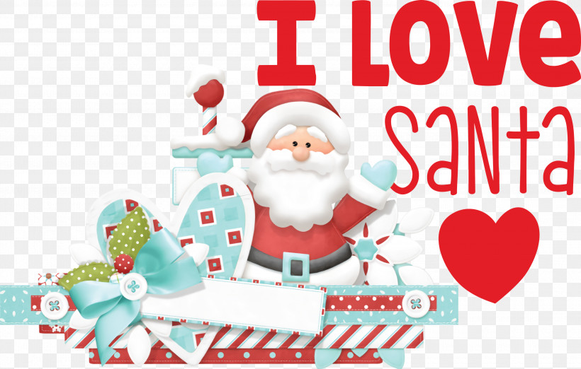 I Love Santa Santa Christmas, PNG, 3000x1912px, I Love Santa, Black, Christmas, Christmas Day, Drawing Download Free