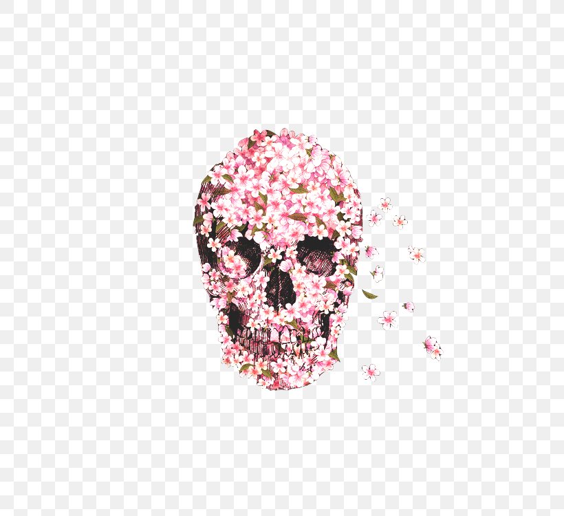 Calavera Skull Flower T-shirt Skeleton, PNG, 500x750px, Calavera, Bone, Drawing, Face, Floral Design Download Free