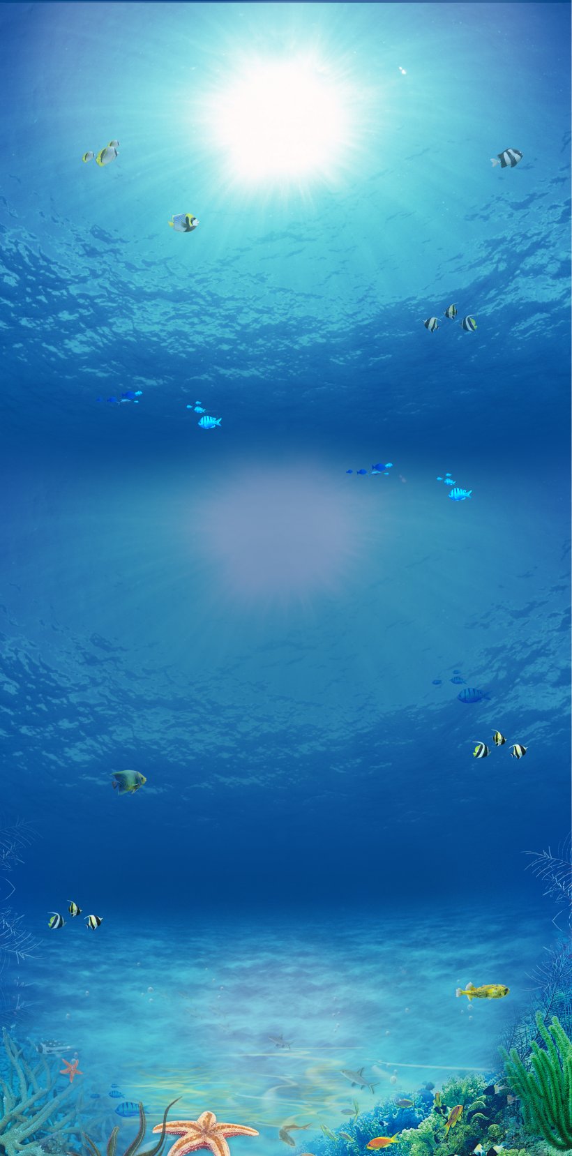 Sea Fish Blue, PNG, 1920x3880px, Sea, Aqua, Atmosphere, Azure, Blue Download Free