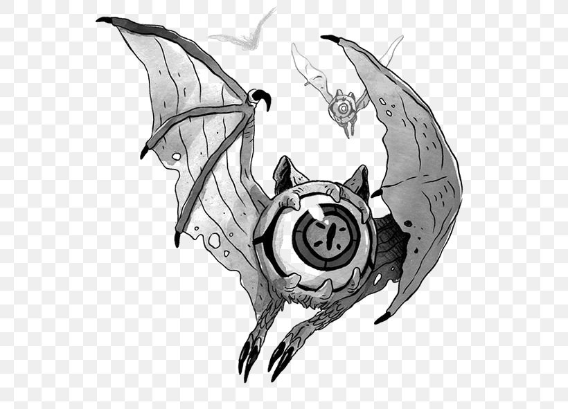 Monster Drawing Concept Art Sketch, PNG, 564x591px, Monster, Art, Automotive Design, Bat, Black And White Download Free