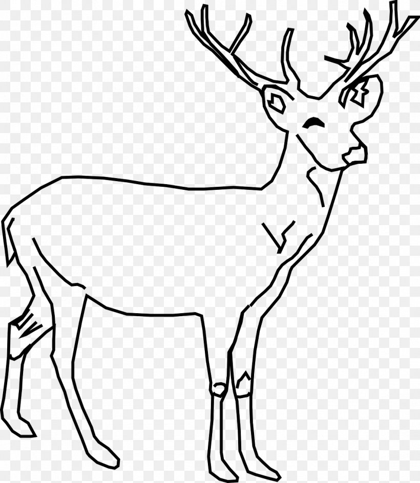 White-tailed Deer Red Deer Drawing Clip Art, PNG, 1111x1280px, Whitetailed Deer, Animal, Animal Figure, Antler, Black And White Download Free