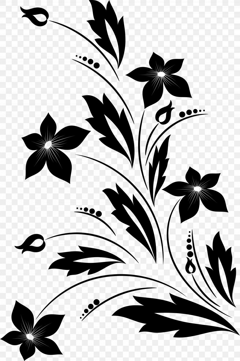 Clip Art Graphic Design Visual Arts, PNG, 4000x6012px, Art, Blackandwhite, Botany, Drawing, Flower Download Free
