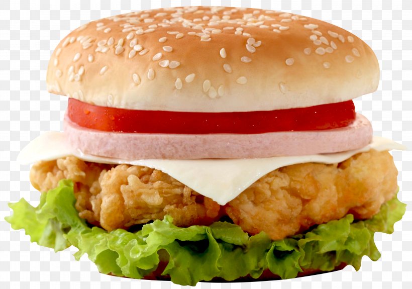 Hamburger Chicken Sandwich Cheeseburger Fast Food Junk Food, PNG, 2960x2076px, Hamburger, American Food, Blt, Bread, Breakfast Sandwich Download Free