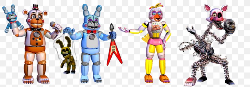 Freddy Fazbear's Pizzeria Simulator Five Nights At Freddy's: Sister Location Animatronics Jump Scare, PNG, 1024x360px, Animatronics, Action Figure, Action Toy Figures, Character, Fictional Character Download Free