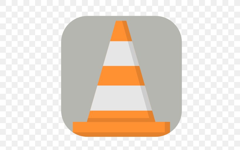 Triangle Cone Orange, PNG, 512x512px, Vlc Media Player, Computer Software, Cone, Media Player, Orange Download Free