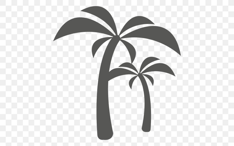 Arecaceae Tree Clip Art, PNG, 512x512px, Arecaceae, Arecales, Black And White, Coconut, Flowering Plant Download Free