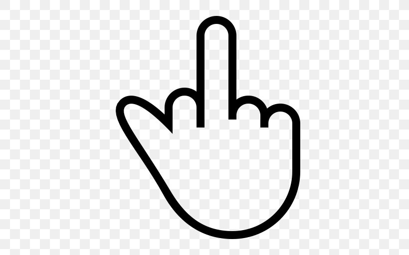 Middle Finger Digit Hand Thumb, PNG, 512x512px, Middle Finger, Area, Black And White, Digit, Finger Download Free