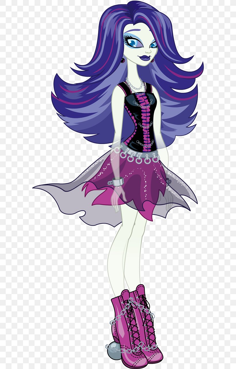 Monster High Spectra Vondergeist Daughter Of A Ghost Ghoul Doll, PNG, 602x1280px, Monster High, Art, Costume Design, Doll, Ever After High Download Free
